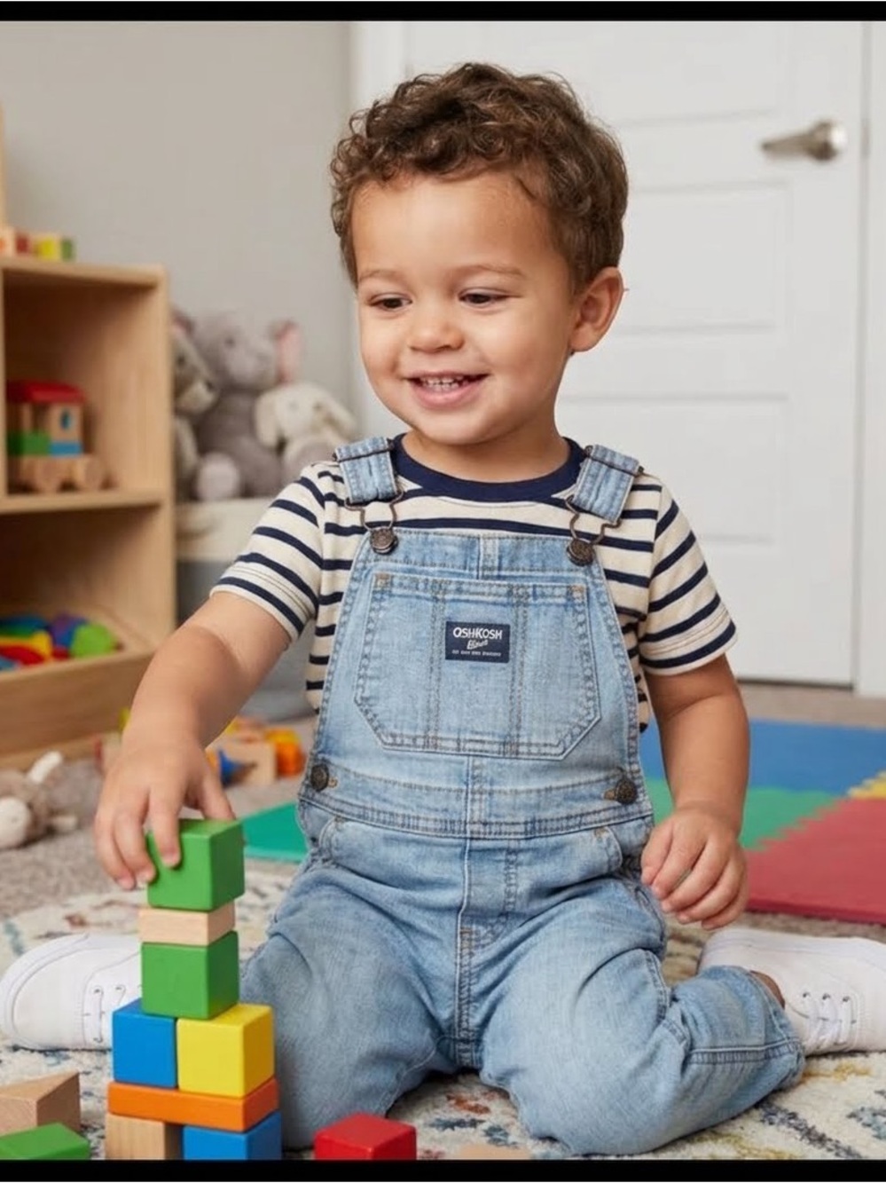 OshKosh B'gosh Classic Light Wash Denim Overalls - Size 24 months